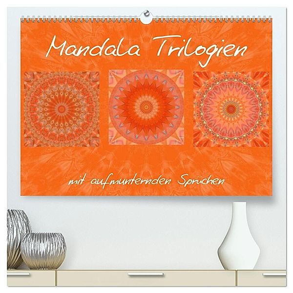 Mandala Trilogien (hochwertiger Premium Wandkalender 2024 DIN A2 quer), Kunstdruck in Hochglanz, Christine Bässler