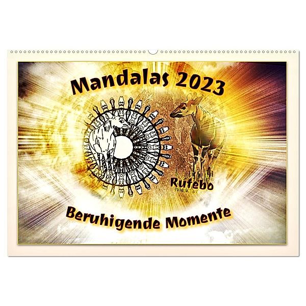 Mandalas 2024 - Beruhigende Momente (Wandkalender 2024 DIN A2 quer), CALVENDO Monatskalender, Rufebo