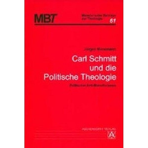 Manemann, J: Carl Schmidt u. d. Politische Theologie, Jürgen Manemann