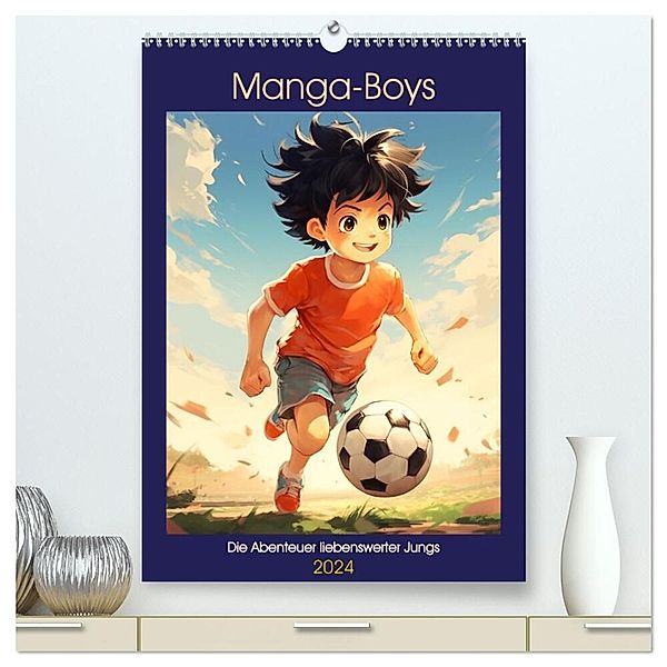 Manga-Boys. Die Abenteuer liebenswerter Jungs (hochwertiger Premium Wandkalender 2024 DIN A2 hoch), Kunstdruck in Hochglanz, Rose Hurley