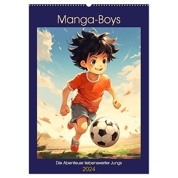 Manga-Boys. Die Abenteuer liebenswerter Jungs (Wandkalender 2024 DIN A2 hoch), CALVENDO Monatskalender, Rose Hurley