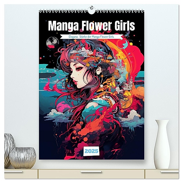 Manga Flower Girls (hochwertiger Premium Wandkalender 2025 DIN A2 hoch), Kunstdruck in Hochglanz, Calvendo, thomas meinert