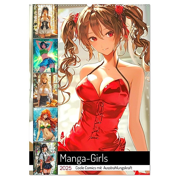 Manga-Girls. Coole Comics mit Ausstrahlungskraft (Wandkalender 2025 DIN A2 hoch), CALVENDO Monatskalender, Calvendo, Rose Hurley