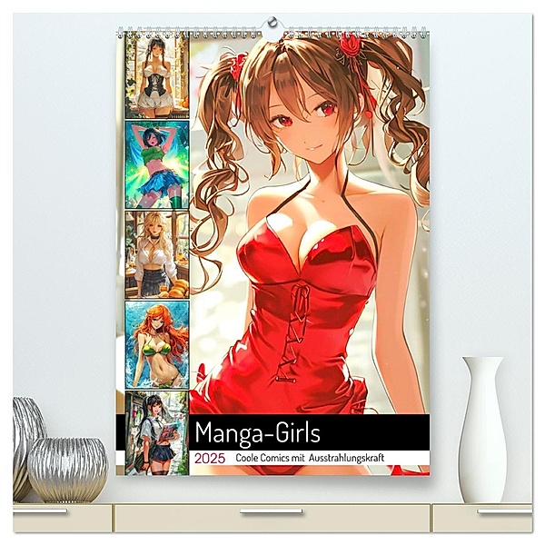 Manga-Girls. Coole Comics mit Ausstrahlungskraft (hochwertiger Premium Wandkalender 2025 DIN A2 hoch), Kunstdruck in Hochglanz, Calvendo, Rose Hurley