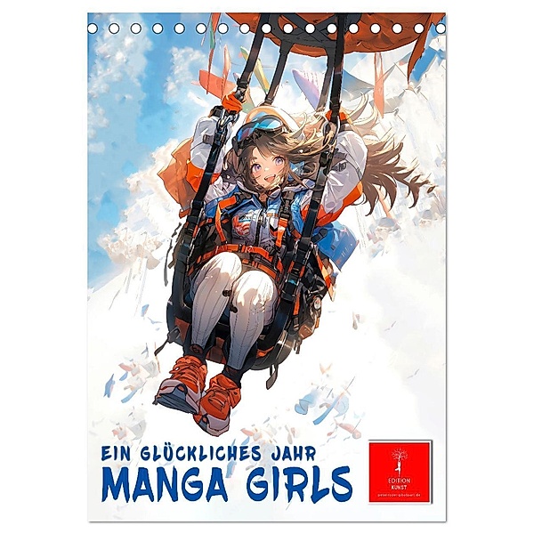 Manga Girls - ein glückliches Jahr (Tischkalender 2024 DIN A5 hoch), CALVENDO Monatskalender, Calvendo, Peter Roder