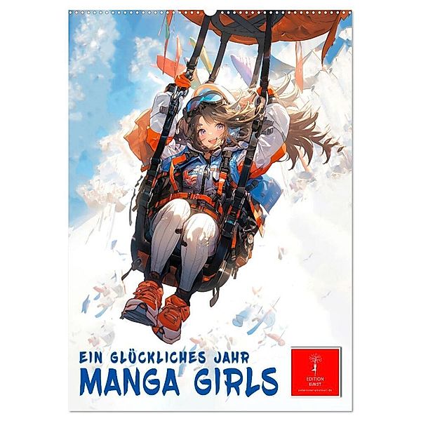 Manga Girls - ein glückliches Jahr (Wandkalender 2025 DIN A2 hoch), CALVENDO Monatskalender, Calvendo, Peter Roder