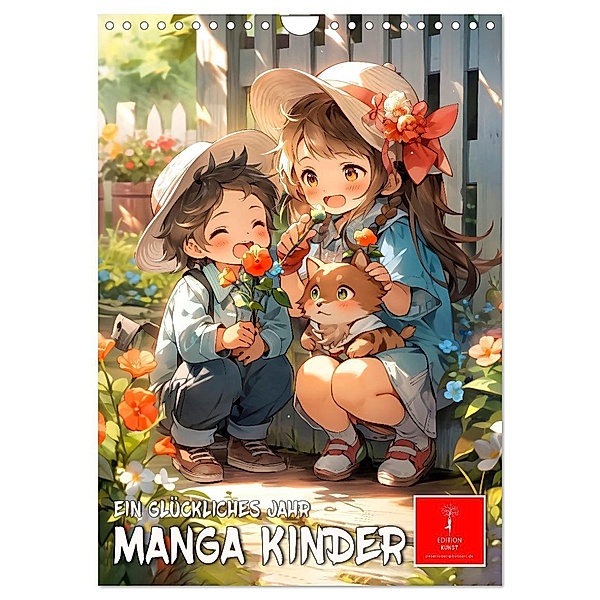 Manga Kinder - ein glückliches Jahr (Wandkalender 2024 DIN A4 hoch), CALVENDO Monatskalender, Calvendo, Peter Roder