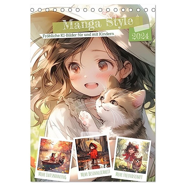 Manga Style Kinder (Tischkalender 2024 DIN A5 hoch), CALVENDO Monatskalender, Cathrin Illgen