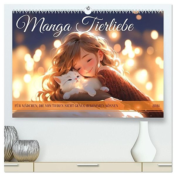 Manga Tierliebe (hochwertiger Premium Wandkalender 2024 DIN A2 quer), Kunstdruck in Hochglanz, Kerstin Waurick