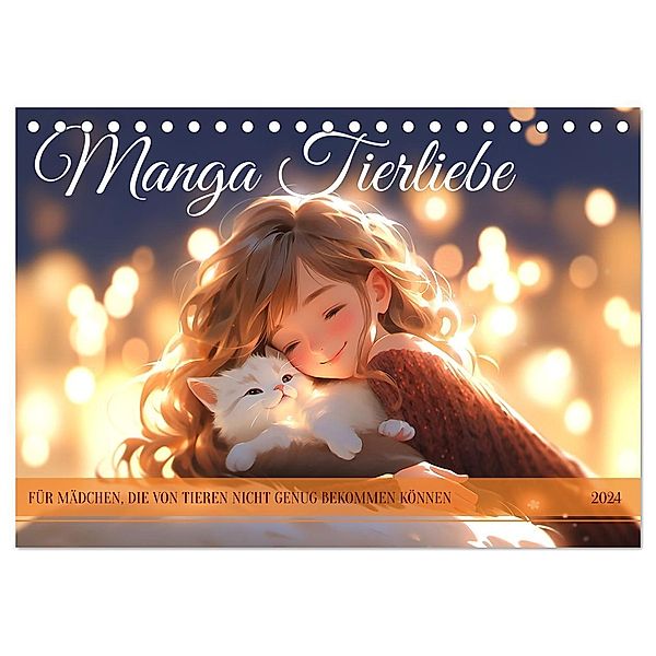 Manga Tierliebe (Tischkalender 2024 DIN A5 quer), CALVENDO Monatskalender, Kerstin Waurick