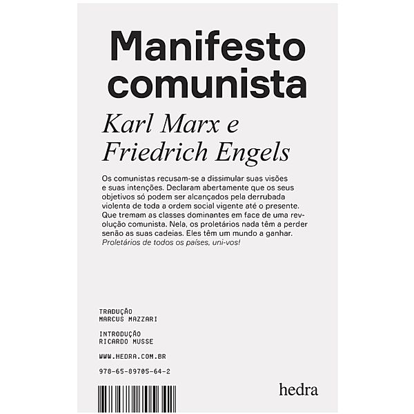 Manifesto comunista / Hedra Edições, Karl Marx, Friedrich Engels