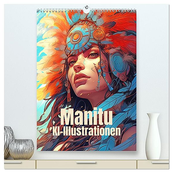Manitu - KI-Illustrationen (hochwertiger Premium Wandkalender 2025 DIN A2 hoch), Kunstdruck in Hochglanz, Calvendo, Liselotte Brunner-Klaus