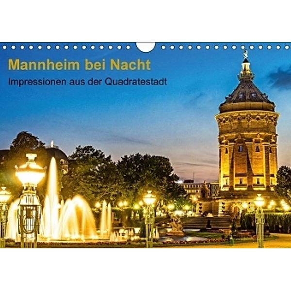 Mannheim bei Nacht - Impressionen aus der Quadratestadt (Wandkalender 2017 DIN A4 quer), Thomas Seethaler