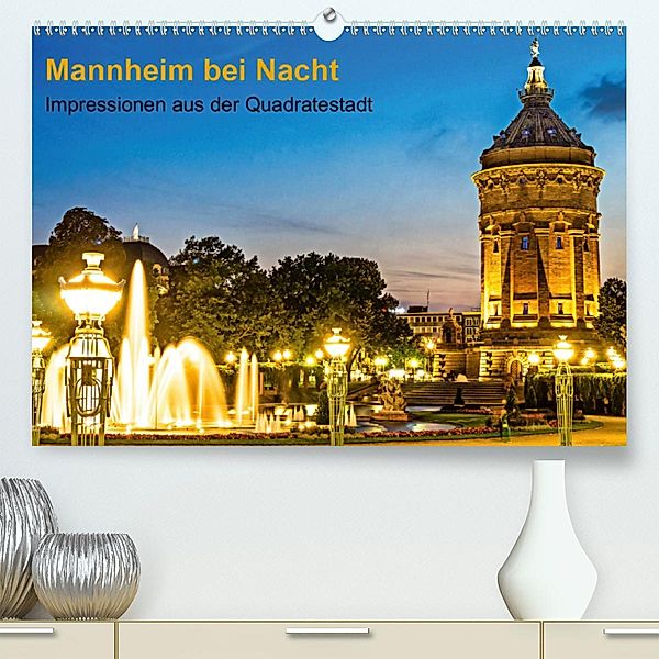 Mannheim bei Nacht - Impressionen aus der Quadratestadt (Premium, hochwertiger DIN A2 Wandkalender 2020, Kunstdruck in H, Thomas Seethaler