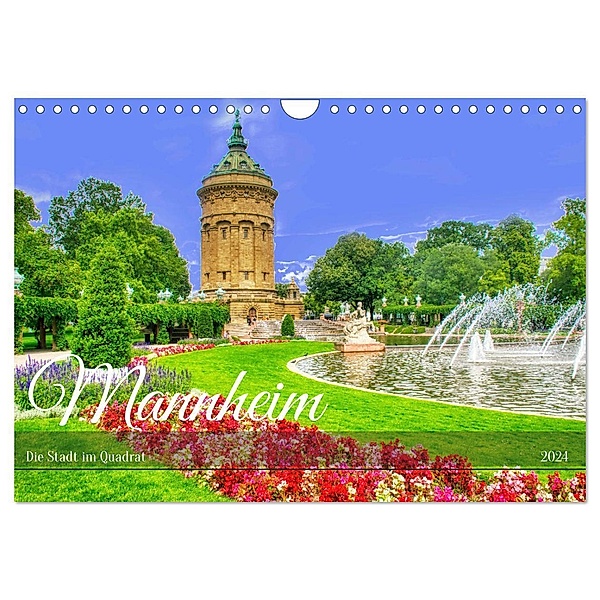 Mannheim - Die Stadt im Quadrat (Wandkalender 2024 DIN A4 quer), CALVENDO Monatskalender, Thomas Bartruff
