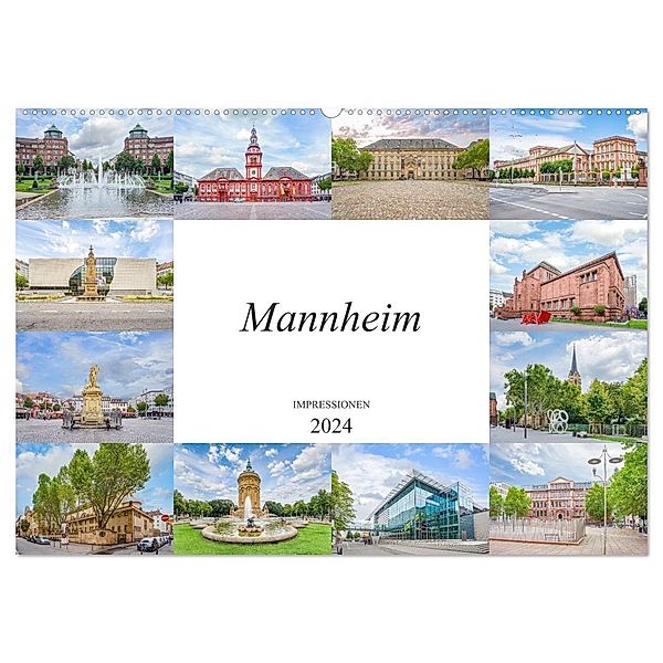 Mannheim Impressionen (Wandkalender 2024 DIN A2 quer), CALVENDO Monatskalender, Dirk Meutzner