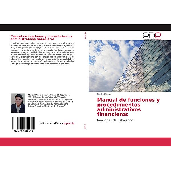 Manual de funciones y procedimientos administrativos financieros, Maribel Sierra