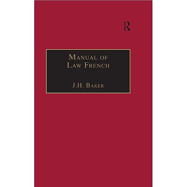 Manual of Law French, J. H. Baker