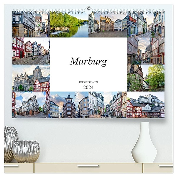 Marburg Impressionen (hochwertiger Premium Wandkalender 2024 DIN A2 quer), Kunstdruck in Hochglanz, Dirk Meutzner