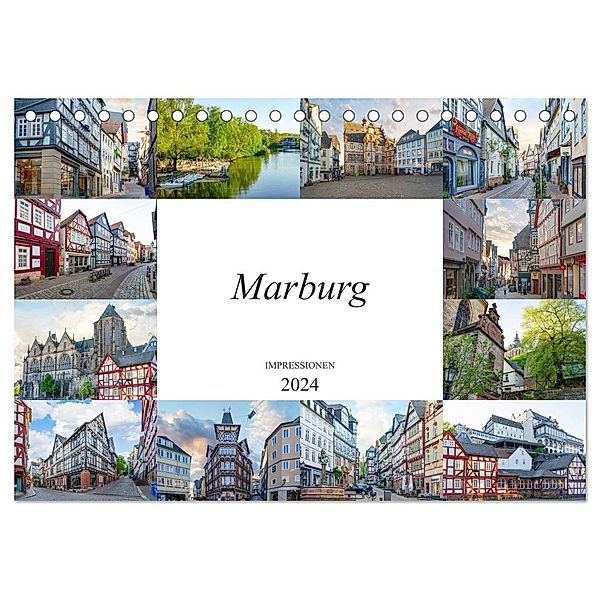 Marburg Impressionen (Tischkalender 2024 DIN A5 quer), CALVENDO Monatskalender, Dirk Meutzner