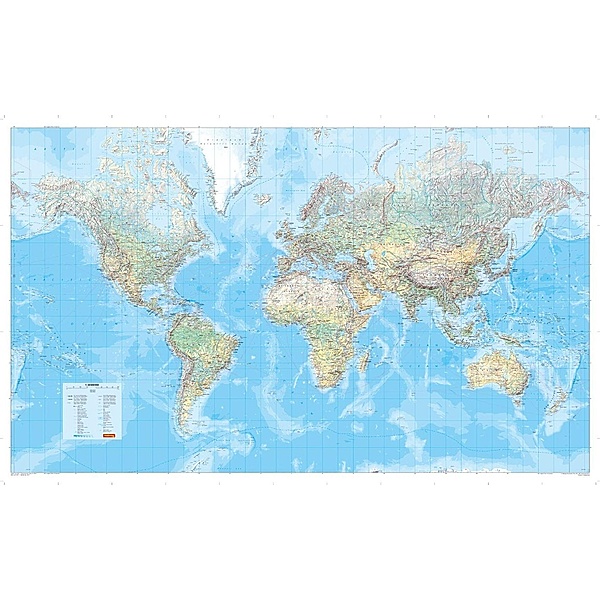 MARCO POLO Die Große Weltkarte (physisch) 1:30 000 000, plano in Hülse
