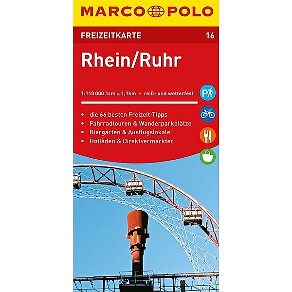 MARCO POLO Freizeitkarte 16 Rhein, Ruhr 1:100.000