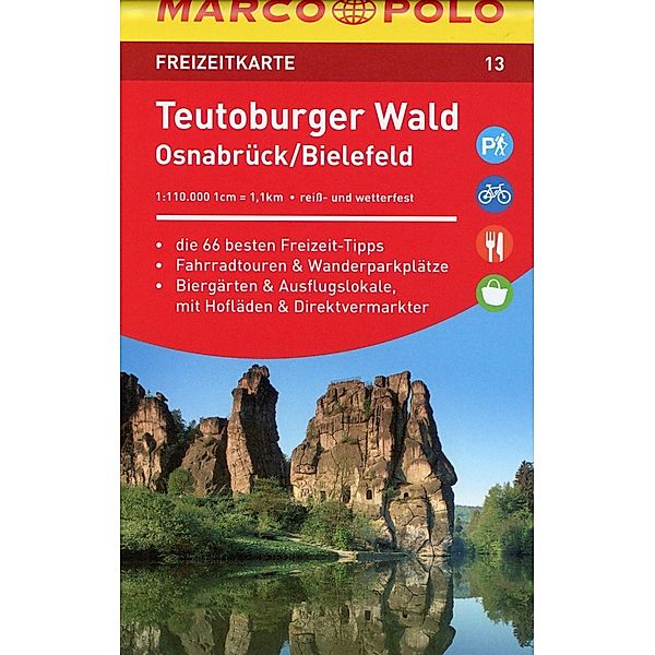 MARCO POLO Freizeitkarte Teutoburger Wald, Osnabrück, Bielefeld 1:100 000