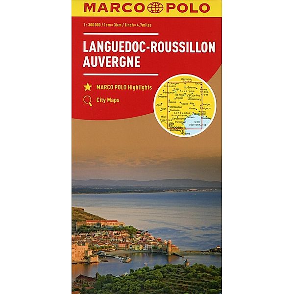 MARCO POLO Karte Frankreich Languedoc-Roussillon, Auvergne 1:300 000