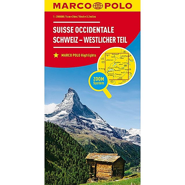 MARCO POLO Karte Schweiz - Westlicher Teil Suisse occidentale Svizzera  occidentale Western Switzerland Buch jetzt online bei Weltbild.ch bestellen