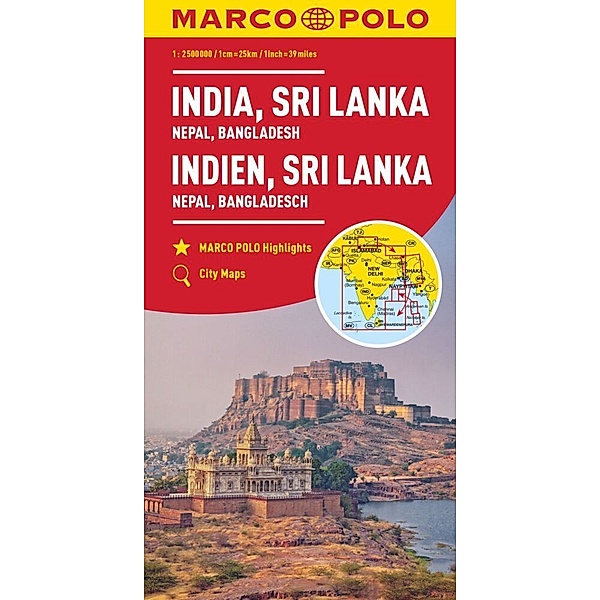 MARCO POLO Kontinentalkarte Indien, Sri Lanka 1:2,5 Mio.. India Sri, Lanka, Sri Lanka 1:2,5 Mio. MARCO POLO Kontinentalkarte Indien, Lanka India Sri