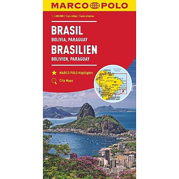 MARCO POLO Kontinentalkarte / MARCO POLO Kontinentalkarte Brasilien, Bolivien, Paraguay, Uruguay 1:4 Mio.