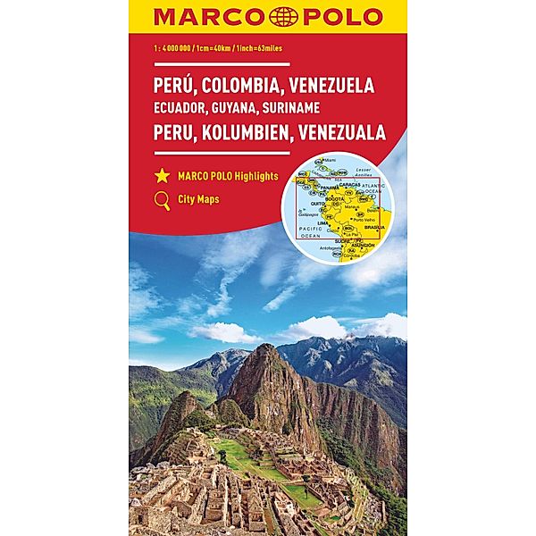 MARCO POLO Kontinentalkarte Peru, Kolumbien, Venezuela 1:4 000 000