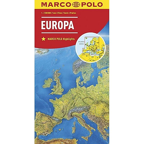 MARCO POLO Länderkarte Europa 1:2,5 Mio. Europe, 5 Mio. Europe MARCO POLO Länderkarte Europa 1:2