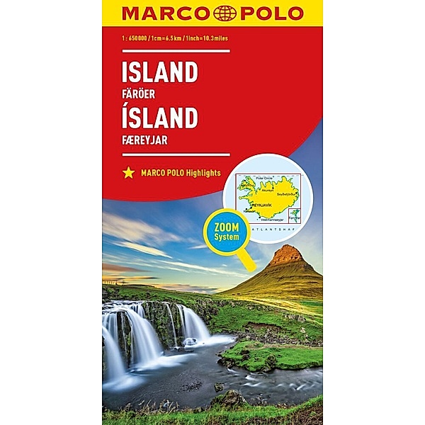 MARCO POLO Länderkarte Island, Färöer 1:650.000, Färöer 1:650.000 MARCO POLO Länderkarte Island