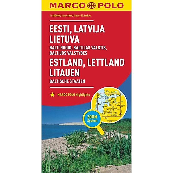Marco Polo Länderkarte / MARCO POLO Länderkarte Estland, Lettland, Litauen, Baltische Staaten 1:800.000. Estonie, Lettonie, Lituanie, Pays Baltes. Estonia, Lativia, Lithuania, Baltic States