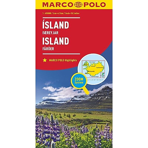 MARCO POLO Länderkarten / MARCO POLO Länderkarte Island, Färöer 1:650 000, Färöer 1:650 000 MARCO POLO Länderkarte Island