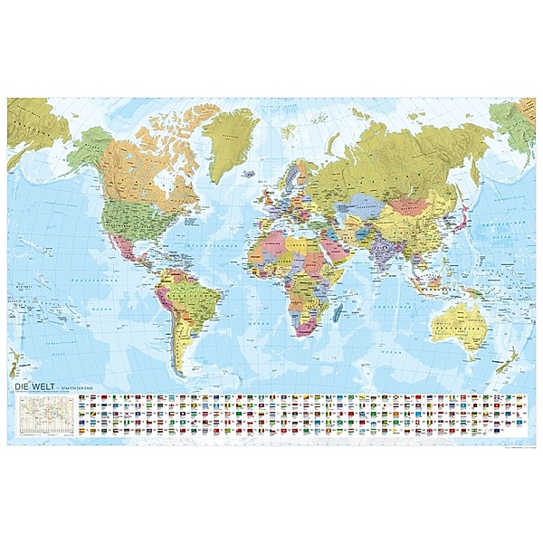 MARCO POLO Panorama / MARCO POLO Weltkarte - Staaten der Erde mit Flaggen (politisch) 1:35 Mio.