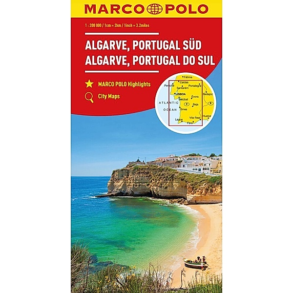 MARCO POLO Regionalkarte Algarve, Portugal Süd 1:200.000