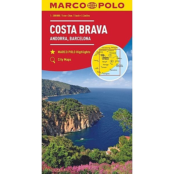 MARCO POLO Regionalkarte Costa Brava, Andorra, Perpignan, Barcelona 1:200.000