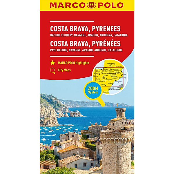 MARCO POLO Regionalkarte Costa Brava, Pyrenäen 1:300.000