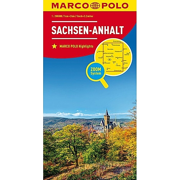 MARCO POLO Regionalkarte Deutschland 08 Sachsen-Anhalt 1:200.000. Saxony-Anhalt / Saxe-Anhalt