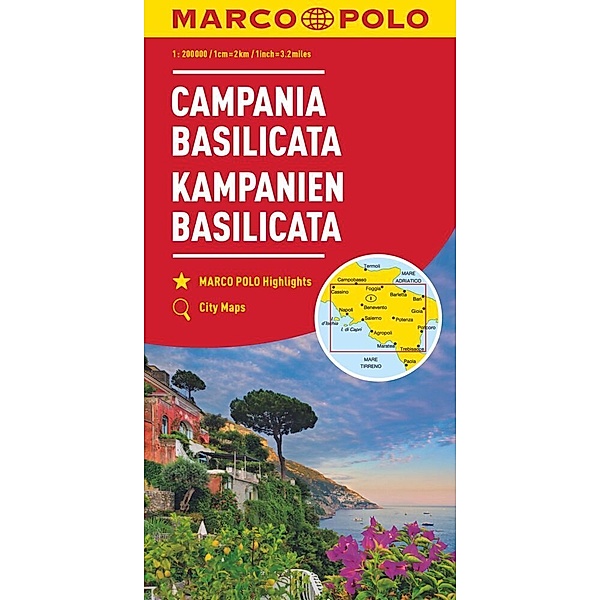 MARCO POLO Regionalkarte Italien 12 Kampanien, Basilicata 1:200.000. Campania, Basilicata / Campanie, Basilicate