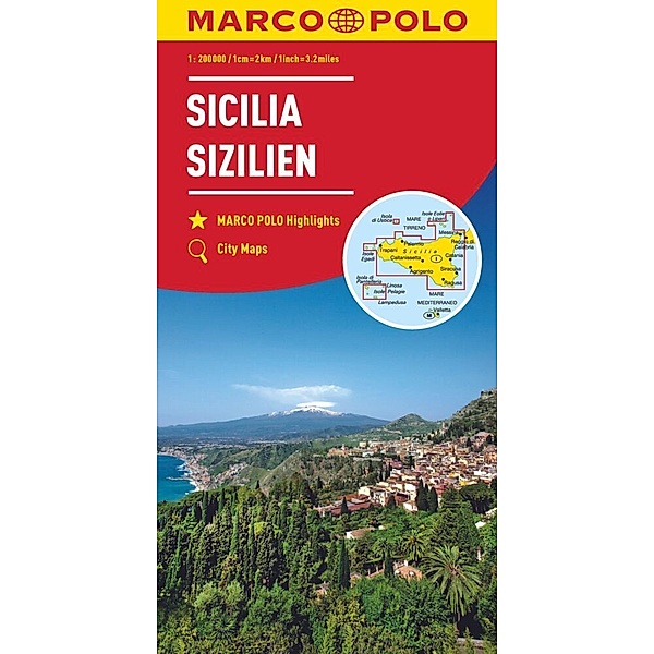 MARCO POLO Regionalkarte Italien 14 Sizilien 1:200.000. Sicile / Sicilia / Sicily