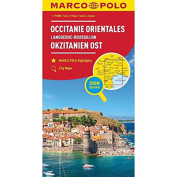 MARCO POLO Regionalkarte Languedoc-Roussillon, Auvergne 1:300.000