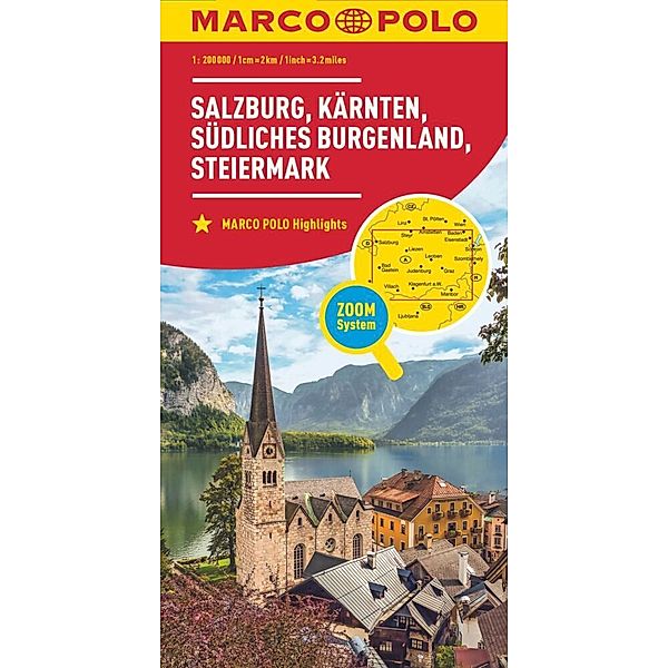 MARCO POLO Regionalkarte Österreich 02 Salzburg, Kärnten, Steiermark 1:200.000