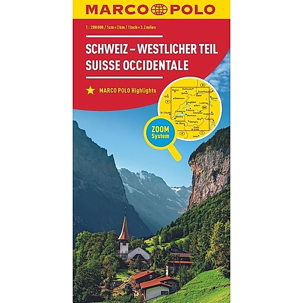 MARCO POLO Regionalkarte Schweiz 01 - westlicher Teil 1:200.000