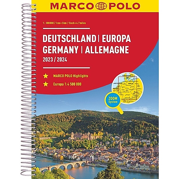 MARCO POLO Reiseatlas 2024/2025 Deutschland 1:300.000