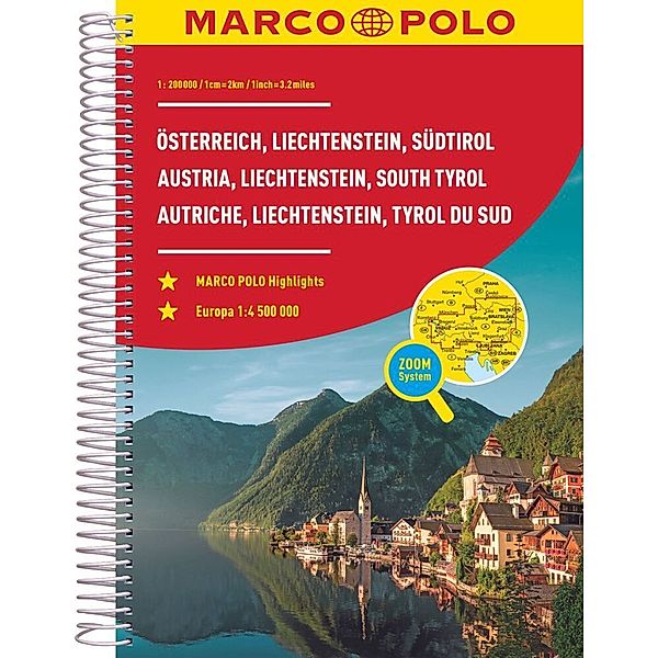 MARCO POLO Reiseatlas Österreich, Liechtenstein, Südtirol 1:200.000