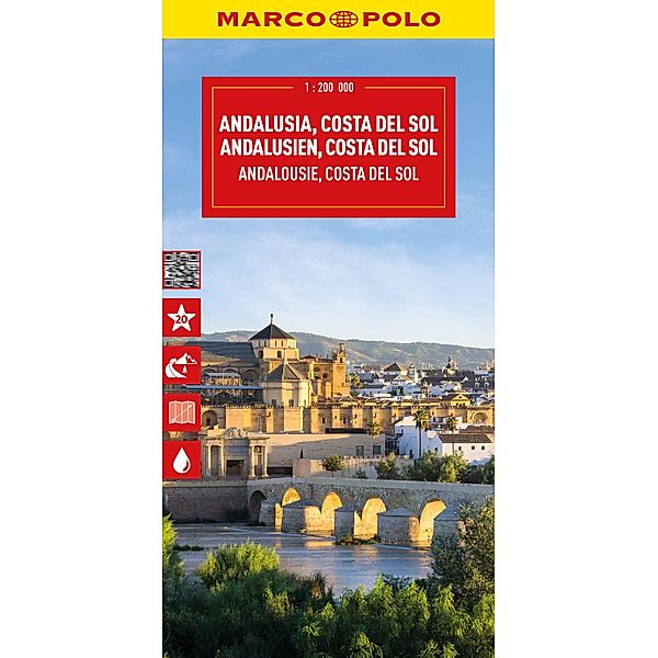 MARCO POLO Reisekarte Andalusien, Costa del Sol 1:200.000