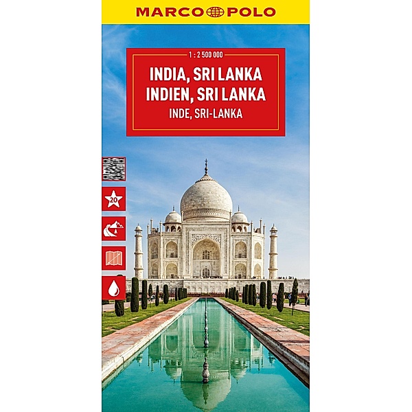 MARCO POLO Reisekarte Indien, Sri Lanka 1:2,5 Mio.